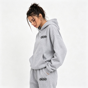 AMCLEVER Unisex Gray Hooded <b>Waterproof</b> <b>Tracksuit</b> Full Length Regular Fit Solid Color Casual Sweatshirt Front Side Pockets Summer - Product Image 3