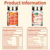 Capsules de perte de poids à double action jour et nuit, brûle-graisses, stimulant le métabolisme, à base de vinaigre de cidre de pomme et de graines de Garcinia Cassia pour adultes