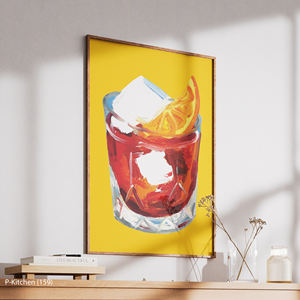 Arte de pared en lienzo para cocina, póster con ilustración de naturaleza muerta de cócteles de whisky, decoración moderna para pared con temática de bebidas - Product Image 3