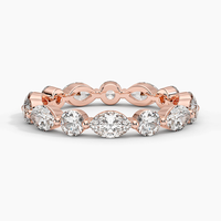 Bague éternelle en argent 925 plaqué or avec moissanite taille marquise, alliance de mariage superposable, cadeau d'anniversaire de luxe, bijoux raffinés