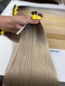 Ombre Premium de Haute Qualité # Extensions de cheveux humains vietnamiens super lisses en vrac de couleur 1B/PLA01, 55 cm, prix de gros, usine - Product Image 4