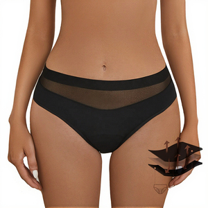 Culottes menstruelles à quatre couches sans dentelle, anti-fuites, lavables, très absorbantes, sans logo, échantillons gratuits - Product Image 2