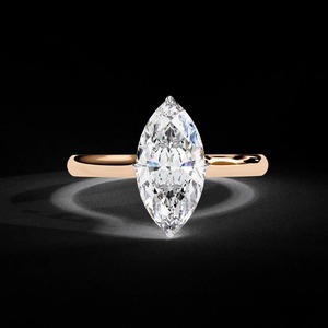 Anillo de Compromiso con Moissanita Marquise, Anillo con Corte Marquise de 12x6mm, Anillo de Plata de Ley 925 - Product Image 2