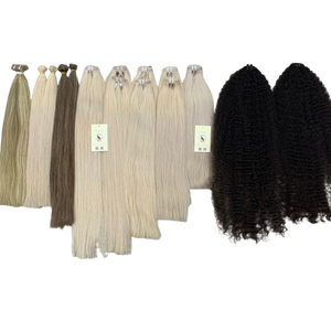 Paquet de trame de cheveux bouclés birmans bruts en platine noir naturel Extensions de cheveux humains russes doux avec style de vague naturelle - Product Image 1
