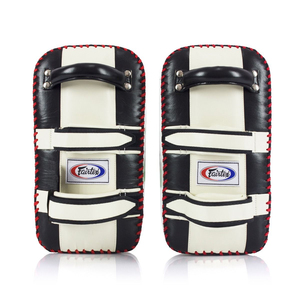 Fairtex Black Standard Curved <b>Kick</b> Pads Original Leather Adult Training MMA Muay Thai Pads Target <b>Kick</b> <b>Shields</b> for Sparring - Product Image 2