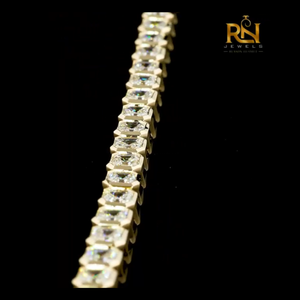Bracelet tennis en diamant de laboratoire taille Asscher, maillons éternité, or massif 9K 14K 18K, bijoux fins - Product Image 4