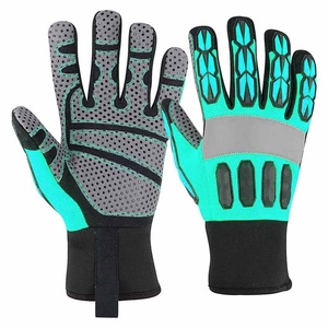 Synthetic Leather Amara Back Four-way With Foam <b>Lamination</b> Neoprene Cuff Impact Resistant Mechanic Gloves Customized Logo - Product Image 6