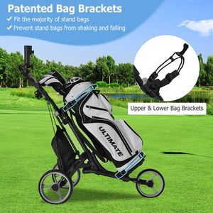 Carrito de Golf Plegable de 3 Ruedas con Bolsa de Almacenamiento y Marcador - Product Image 6
