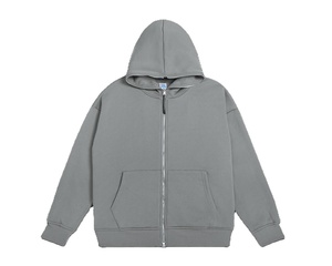Personnalisé 100% Coton Vierge Surdimensionné Hommes Fermeture Éclair Hoodies Poids Lourd Visage Complet Zip Up Hoodies Pour Hommes En Gros Hoodies - Product Image 3