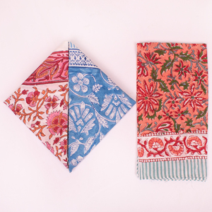 Hand Block Printed Cotton <b>Bandana</b> For Men & Women Ethnic Square Scarf Sustainable Style Headband Traditional Craft Face Cover - Product Image 1