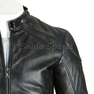 Real <b>Leather</b> Solid Color Bomber <b>Jacket</b> with Regular Fit <b>Winter</b> Season Hot Selling For Online Best Sale With Custom Packing - Product Image 3