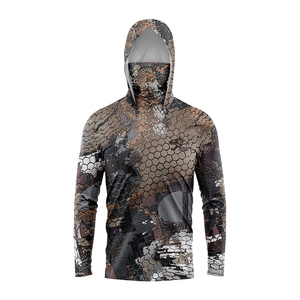 Sweat à capuche personnalisé pour homme à manches longues, séchage rapide, respirant, en polyester, chemises de pêche, protection UV UPF 50, imperméable, sublimation - Product Image 1