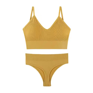 Nouveaux ensembles de bikinis 2 pièces pour femmes, design personnalisé, couleur unie, séchage rapide, logo sur le devant, best-seller en vente - Product Image 1