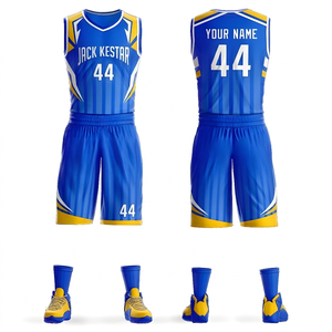 Vente en gros d'ensembles d'uniformes de basket-ball pour adultes et jeunes, 100% polyester respirant, grande taille, haute qualité, personnalisables, équipe personnalisée - Product Image 5