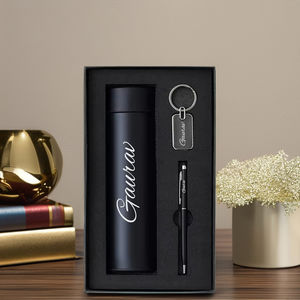 3 In 1 Gift Set Temperature Bottle Metal Pen Metal Keychain Perfect For Office Travel School And Everyday Use Stylish Practical - Product Image 1