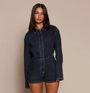 <b>Women's</b> Denim <b>Utility</b> <b>Jumpsuit</b> Multi Pocket Jean One Piece Casual Workwear Wholesale Factory <b>Jumpsuit</b> Playsuit Overalls shorts - Product Image 5