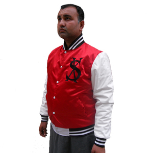 Patchs brodés personnalisés, broderie vintage 3D, veste varsity en satin, haute qualité, 100% polyester, séchage rapide, personnalisable pour homme - Product Image 1