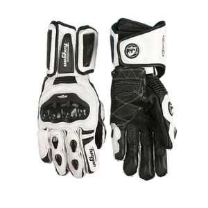 Guantes de carreras de cuero, transpirables, antideslizantes, con cierre de gancho y bucle, unisex, para montar en motocross - Product Image 3
