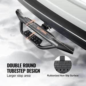 Universale doppio strato tubo tondo-tipo lungo rimorchio traino posteriore protezione paraurti in acciaio passo di attacco per 2 "attacco ricevitore - Product Image 4