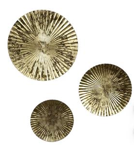 Modern Gold Circular Metal Wall Art Set Hanging <b>Decorative</b> <b>Plates</b> for Home Glam Style - Product Image 3