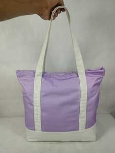 <b>Lavender</b> Purple Cotton Tote <b>Bag</b> White Shoulder Straps Front Pocket Stylish Reusable Travel Ready Shopping <b>Bag</b> Lightweight All - Product Image 2
