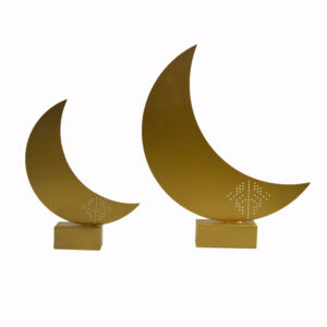 Centros de Mesa Decorativos de Diseño de Lujo para el Hogar y la Oficina, Accesorios de Mesa Personalizados con Forma de Luna Dorada Brillante - Product Image 2