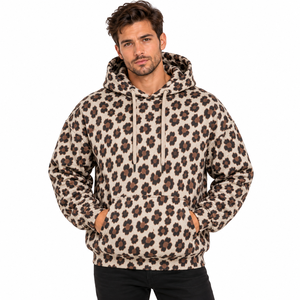 Sweat à capuche léopard de haute qualité pour homme, sweat à capuche imprimé animal, sweat à capuche en polaire imprimé, sweat-shirt décontracté personnalisé pour homme à imprimé animal - Product Image 1