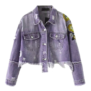 Denim <b>Jacket</b> Women Trend Alert 2026 Eco-Friendly Vintage Fashion Streetwear Oversized Cropped Blue Wash Wholesale Outfit Ideas - Product Image 2