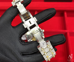 <b>Automatic</b> Mechanical <b>Chronograph</b> Analog Sapphire Crystal Diamond Bezel Stainless Steel Gold Tone 20mm Luxury Watch for Party - Product Image 2