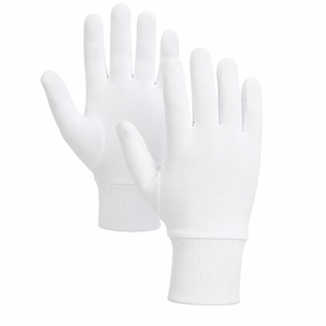<b>White</b> Full Finger <b>Cricket</b> Inner Batting Gloves Fleece Touchscreen Compatible Hook Loop Closure Comfortable Pull Unisex Adult - Product Image 1