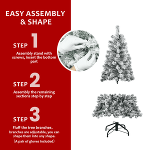 Albero di Natale Artificiale da Interno 150 cm con 407 Rami in PVC, Base Pieghevole e Testa Rotonda per Decorazioni Natalizie - Product Image 6