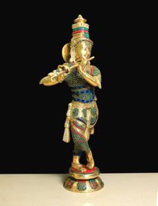 Statue de Krishna, idéale pour la décoration religieuse et culturelle, statue en laiton de haute qualité - Product Image 4