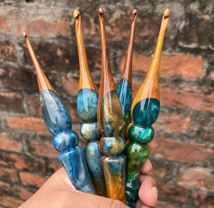 Luxury Handmade Resin <b>Crochet</b> <b>Hook</b> With Artistic Finish For Premium Crafting Experience And Elegant Style High Performance Epoxy - Product Image 1