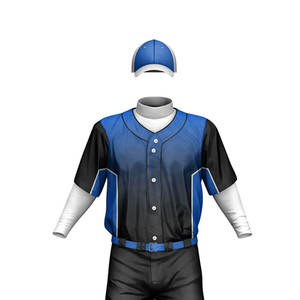 High Quality 100% Polyester Breathable Quick Dry Moisture Wicking Digital Print Anti-Bacterial V-neck <b>Baseball</b> Uniform Front - Product Image 4