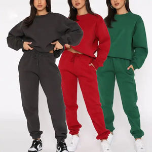 Conjunto Deportivo de 2 Piezas para Mujer, Ecológico y de Alta Calidad, Sudadera de Cuello Redondo y Pantalones Holgados de Felpa, para Invierno, Jogging y Deportes - Product Image 6