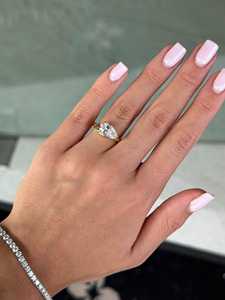 Anillo de Compromiso con Diamante Cultivado en Laboratorio de Corte Pera de 2 Quilates - Certificado IGI, Anillo de Oro de 14K o Plata de Ley - Product Image 2