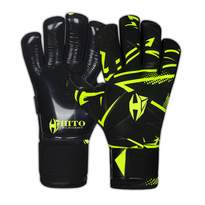 Guantes de Portero de Fútbol de Neopreno Negro con Silicona Inyectada, Diseño Personalizado, Correa de Látex Alemán de 4 mm, Gran Venta - Product Image 1