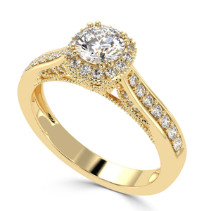 Bague de fiançailles pour femme en or jaune 14 carats avec pierre précieuse étincelante de 0,78 carat, clarté VS1, 1,07 g - Product Image 5