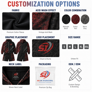High Quality Acid Wash 100% Cotton Streetwear <b>Hoodie</b> <b>and</b> <b>Shorts</b> <b>Set</b> <b>Men</b> Custom Logo OEM ODM Supplier 320g - Product Image 4