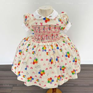 High-end heart embroidered smocked dress for girls made from soft cotton, custom design, made in Vietnam by MITEXCO, a trusted <b>s</b> - Product Image 1
