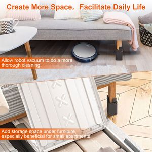 Lot de 4 rehausseurs de meubles robustes, réglables en hauteur (10 cm), pour lit, canapé, table, chaise, avec vis et serre-câble, quincaillerie pour meubles - Product Image 4