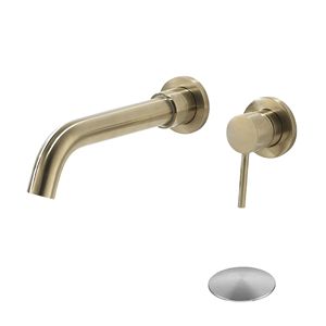 Rubinetto Monocomando a Parete per Lavabo Bagno con Scarico a Scomparsa Senza Troppopieno - Product Image 1