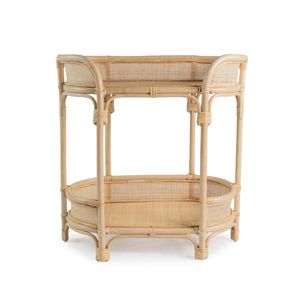 Rattan wine bar cart top selling stylish food carts for sale good quality natural barcart trolley - Product Image 5