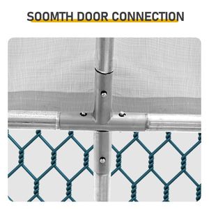 Grand poulailler métallique 13 x 10 pieds avec couverture imperméable, enclos pour volailles, lapins, chats et chiens, pour la ferme - Product Image 5