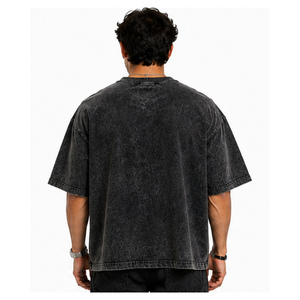 เสื้อยืดโอเวอร์ไซส์แบบย้อมสีเอซิด ผ้าคอตตอนหนา สไตล์วินเทจ สตรีทแวร์ พิมพ์ลายกราฟิกตามสั่ง ผู้ผลิตขายส่ง - Product Image 4