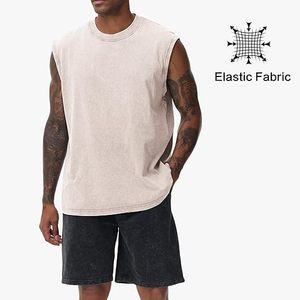Camisetas de Tirantes para Hombre, Personalizadas con Logotipo, Transpirables, Bordadas, Ajustadas, Lisas, para Entrenamiento, Mezcla de Poliéster/Algodón, para Gimnasio, Precio de Fábrica - Product Image 2