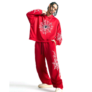 Conjunto Deportivo de Última Moda 2026, Sudadera Holgada con Hombros Caídos y Estampado Personalizado, Pantalones Rectos con Cintura Ajustable con Cordón - Product Image 1