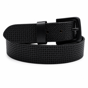 Cinturón de Cuero Casual Negro Premium para Hombre, 40 mm de Ancho, Hebilla con Recubrimiento en Polvo, Cinturón para Uso Diario - Product Image 1