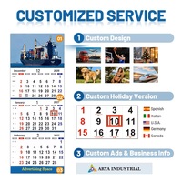 Calendrier mural personnalisé 3 mois, 3 volets, 2027, vertical, en papier, pour la promotion des entreprises de transport et d'expédition
