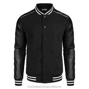 Chaqueta Universitaria Personalizada, Chaqueta Letterman, Cuerpo de Lana, Manga de Cuero, Chaqueta Letterman con Logotipo Personalizado, Chaqueta de Béisbol, Chaquetas Universitarias - Product Image 1